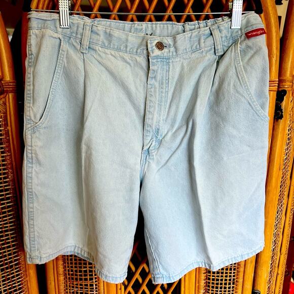 Wrangler Light Blue Men's Shorts - vintage size 34 - Picture 1 of 7